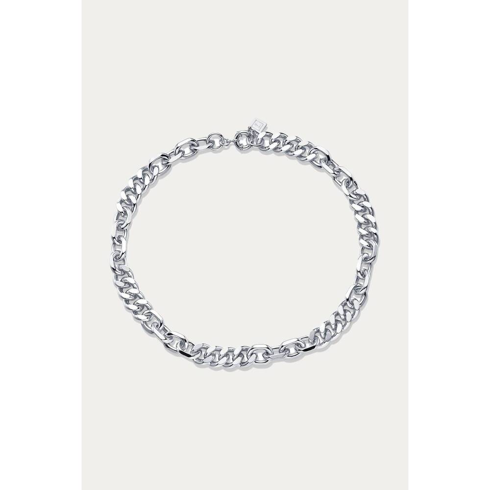 NEW F+H STUDIOS mixed up statement necklace in silver